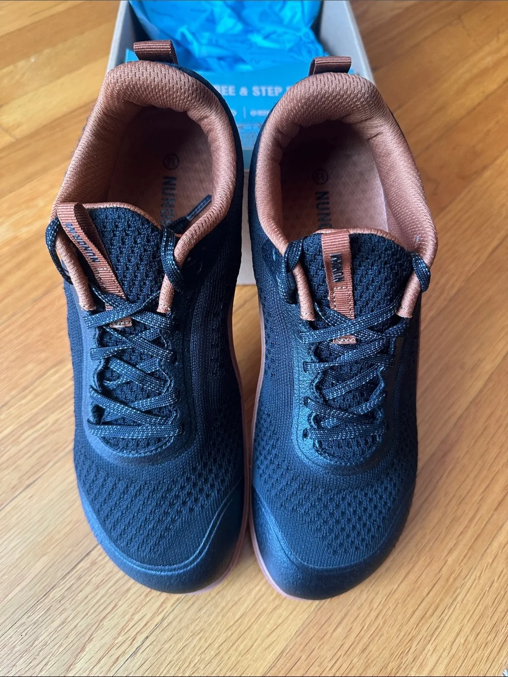 The NuNorm Men's Women’s Black/Brown Casual Sneakers Wide toe box minimalist